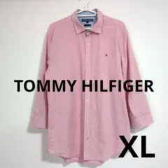 【超美品】TOMMY HILFIGER ピンク 七分袖シャツ XL