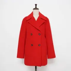 OLD ENGLAND ウール・アンゴラ混 メルトンPコート レッ *KD837のサムネイル