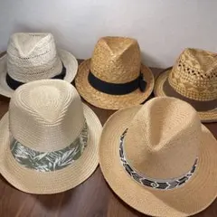 レディース　麦わら帽子　ハット　５点　まとめ売り　単品不可