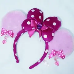 ミニー ミニーマウス パープル 紫 ピアス イヤリング カチューシャ