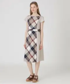 新品　ブルーレーベル　クレストブリッジ　チェックライトクロッシング　ワンピース