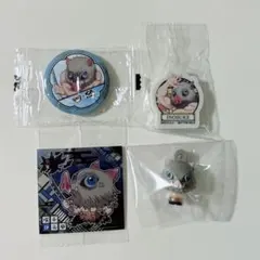 鬼滅の刃　くら寿司　嘴平伊之助 ビッくらポン缶バッジ　消しゴム ウエハースシール