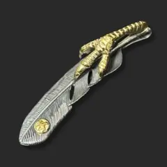 ★イーグルクロー&右フェザーチャーム 金爪特大フェザー