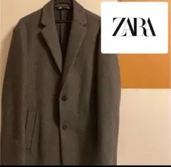 美品　ZARA チェスターコート グレー　Lサイズ　42