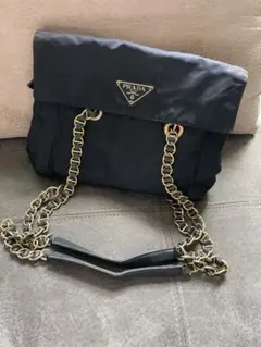 ヴィンテージプラダ、三角ロゴ！ブラックナイロンバッグ！美品！！3way