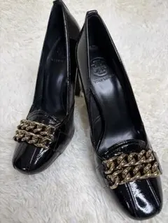 未使用品級✨トリーバーチ ゴールドチェーン チャンキーヒール エナメルのサムネイル