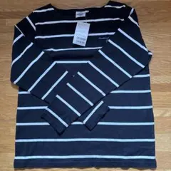 Sarahbrand 長袖Tシャツ サイズ2 黒紺と白のストライプ