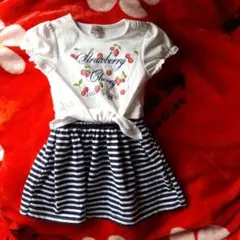 マザウェイズ　ストロベリー・チェリー柄ワンピース　90cm