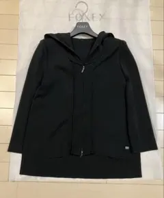FOXEY フォクシー パーカー 38 ブラック　レディライクパーカー