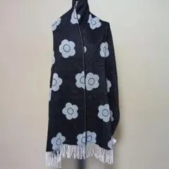 レア✨️ MARY QUANT マリークワント マフラー ストール 黒/グレー