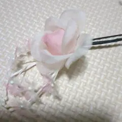 ピンクの花の髪飾り　3個セット 約8cm