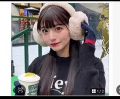 GRL クリーム色のポリエステルイヤーマフ 新品‼️