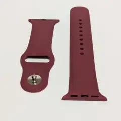 アップルウォッチ シリコンバンド 38〜42mm(S10)対応 Lサイズ 朱色