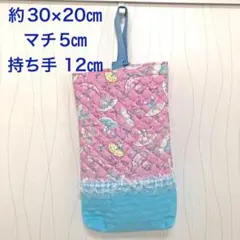 4 上履き入れ　上履き袋　シューズバッグ　ドレス　リボン　水色　幼稚園　小学生