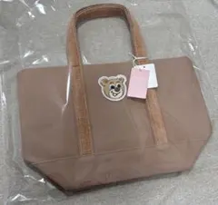 FEILER オールドテディワッペントートバッグ 小 ベージュ ハンドル