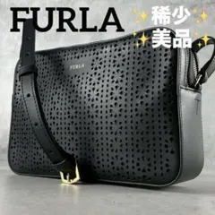 ✨稀少✨美品✨フルラ　カメラバッグ　ショルダーバッグ パンチング　ダブルジップ