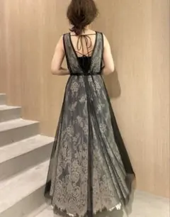 FRAY I.D メッシュレースレイヤードドレス S ブラック