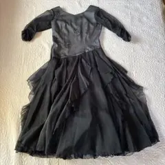 黒のシフォン社交ダンスドレス