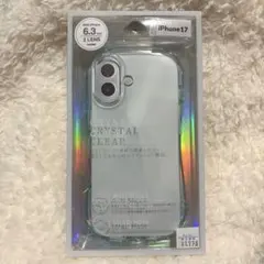 iPhone17 スマホケース クリスタルクリアケース ライトブルー