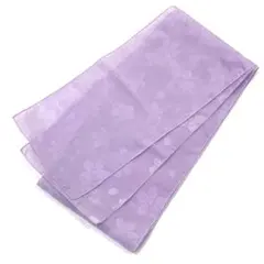 ☆新品未使用☆紫系花模様化繊へこ帯　兵児帯　飾り帯