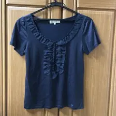 組曲 ネイビー フリル 半袖 Tシャツ サイズ2