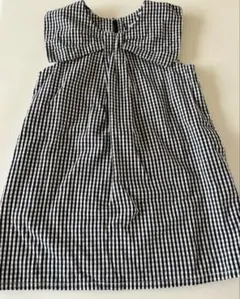 プティマイン　黒白ギンガム チェック ワンピース　110