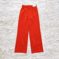 GU ジーユー　カラーパンツ　カットソースラックス　オレンジ　L レディース