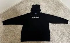 【DISNEY RESORT】ディズニー ミッキー 耳付きパーカー黒 Lサイズ