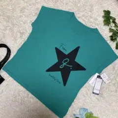 新品未使用　Anna Nicola 半袖Tシャツ　ミント色　星　綿　38 M