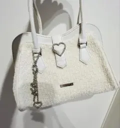 サマンサタバサ　Samantha Thavasa ハンドバッグ　白　ツイード