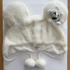 ディズニー ファンキャップ ラメ 白 ミッキー