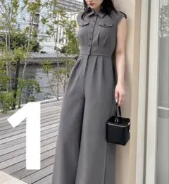 サロペット・オーバーオール・オールインワン Ameri UND BAL COLLAR FRONT OPEN JUMPSUIT Ameri UND BAL COLLAR FRONT OPEN JUMPSUIT - メルカリ