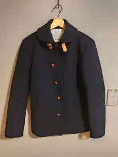 ÉDIFICE ネイビー ダブルブレストピーコート ショートコート