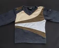 コムサイズム　Vネック 長袖カットソー　ベビー　ネイビー　90