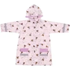 Ch33 くまのがっこう ランドセル対応 レインコート 110～125㎝ ピンク