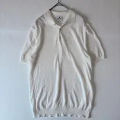 美品】フレッドペリー リネンライク ニットポロシャツ グレー L 完売