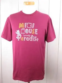 【値下げ】ミキハウス　半袖Tシャツ　ロゴプリント　紫　メンズMのサムネイル