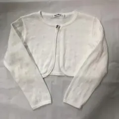 〈familiar〉100㎝ ホワイト ニット カーディガン 前開き