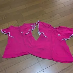 値下げ　ピンクフリル付き Tシャツ 100cm 120cm　姉妹お揃い
