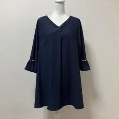 タグ付き　ティアクラッセ　夏　チュニック 上品 大人 素敵　ネイビーのサムネイル