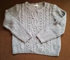 earth music&ecology グレー ケーブル編み ニット S