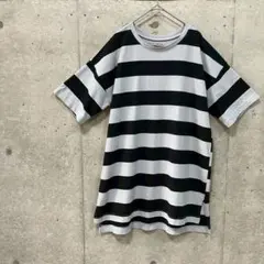 CUBE SUGAR ビッグシルエット ボーダーTシャツ M 半袖　トップ　綿のサムネイル