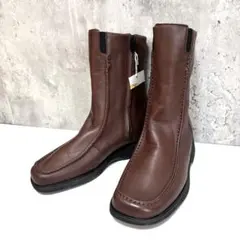 新品タグ【Clarks】クラークス ショートブーツ ブラウン 23cm レザー