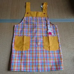 ウサギ チェック柄 エプロン
