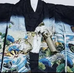 七五三 5歳羽織袴セット 5歳男の子袴セット 雪駄プラス黒A