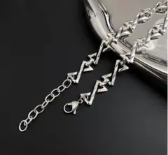 シルバー　ブレスレット　チェーン　鎖　メンズ　 y2k アクセサリー　サブカル
