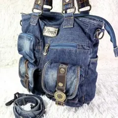 レア✨【Xiangyu】ウォッシャー デニム トートバッグ 2way y2k