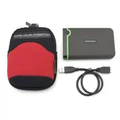 Transcend 1TB TS1TSJ25M3 外付けHDD 保護ポーチ付属のサムネイル