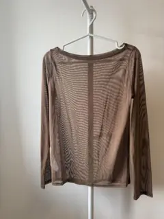 Plage sheer mesh b/n T キャメルのサムネイル