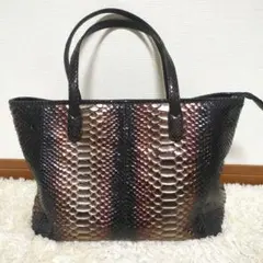 パイソンレザー チェーンショルダーバッグ エキゾチックレザー 